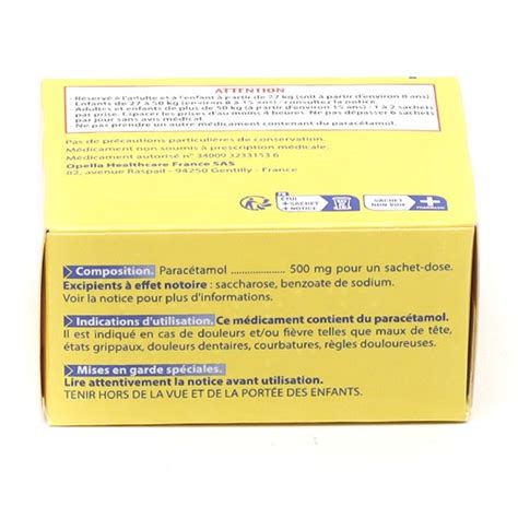 Doliprane Mg Sachet Parac Tamol Douleur Et Fi Vre