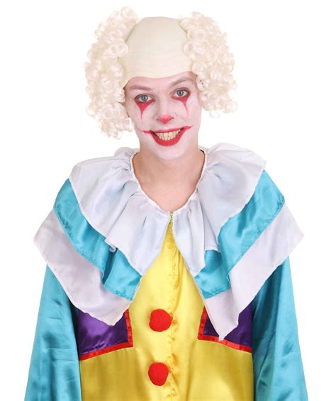 Scary Bald Clown Curly White Wig Hm 675 Specialty