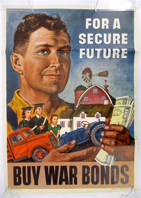 1945 Poster: “For A Secure Future – Buy War Bonds” – Griffin Militaria