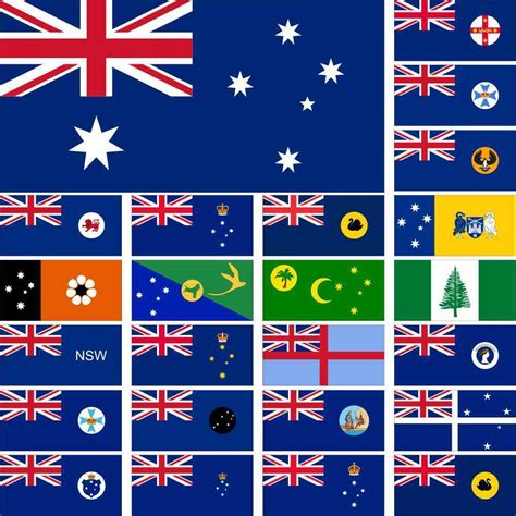 Australia Flag New South Wales Queensland Tasmania Victoria Western