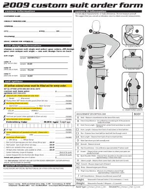 Fillable Online Custom Suit Order Form Bbehlingracingbbcomb Fax