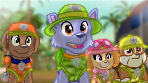 Jungle Pups Zuma And Rocky And Skye And Rubble Pup Zuma Paw Patrol Paw