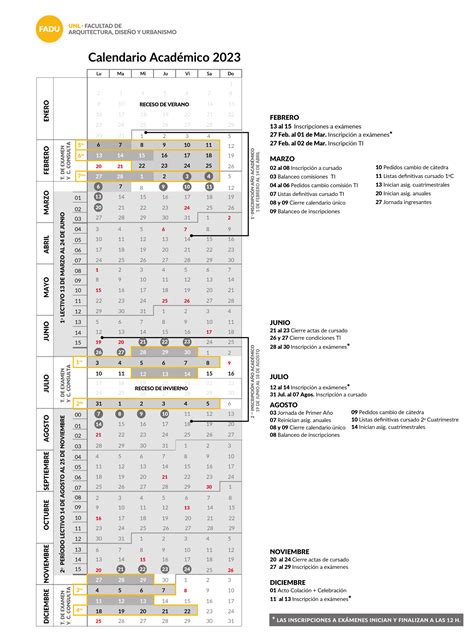 Calendario Académico 2023 Académica