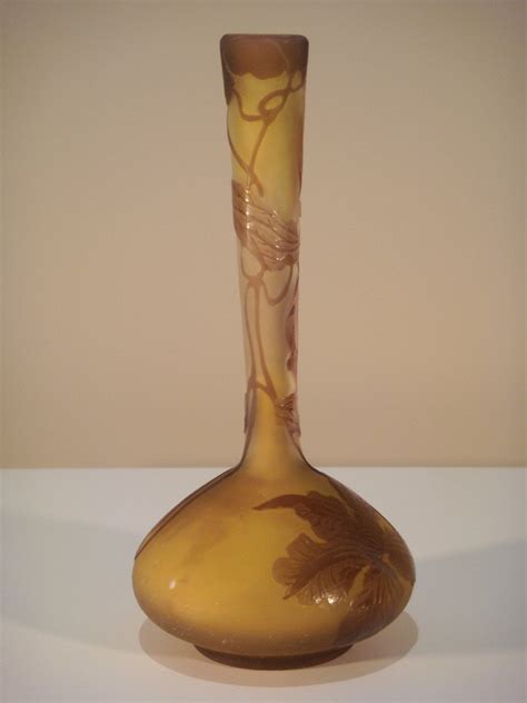 Proantic Vase Gall Soliflore Aux Clematites Epoque Art Nouveau