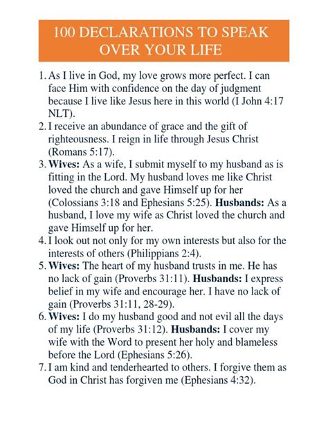 100 Scriptural Declarations To Speak Over Your Life Psalm 68