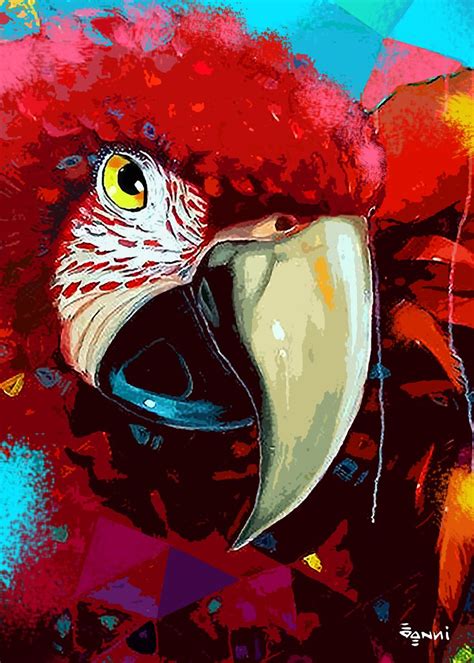 Scarlet Macaw Poster Picture Metal Print Paint By Rodolfo Rodox