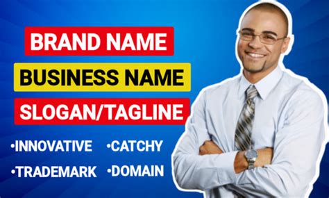 Create 10 catchy business name, company name, brand name, domain name ...