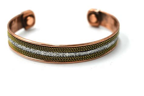 Unisex Tibetan Copper Bracelet Magnetic Indian Pattern Pure Copper Pain