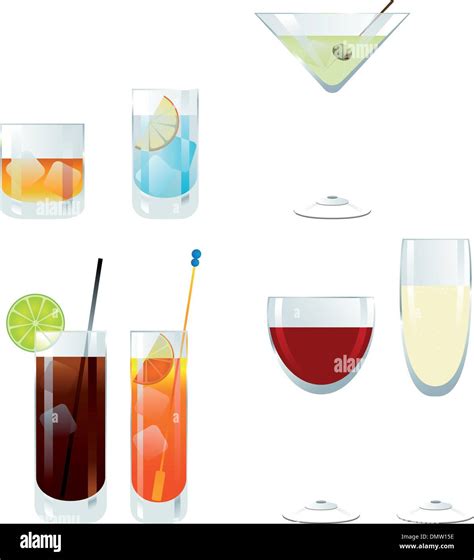 Vector Wine And Cocktail Glasses Stock Vector Image And Art Alamy