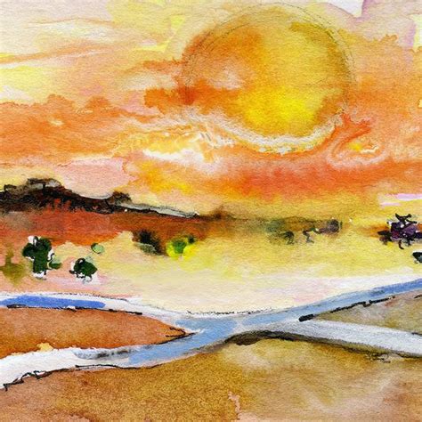 Sun Watercolor Painting at PaintingValley.com | Explore collection of ...