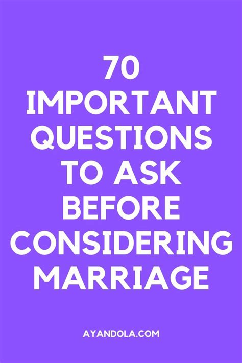 Important Questions To Ask Before Marriage Artofit