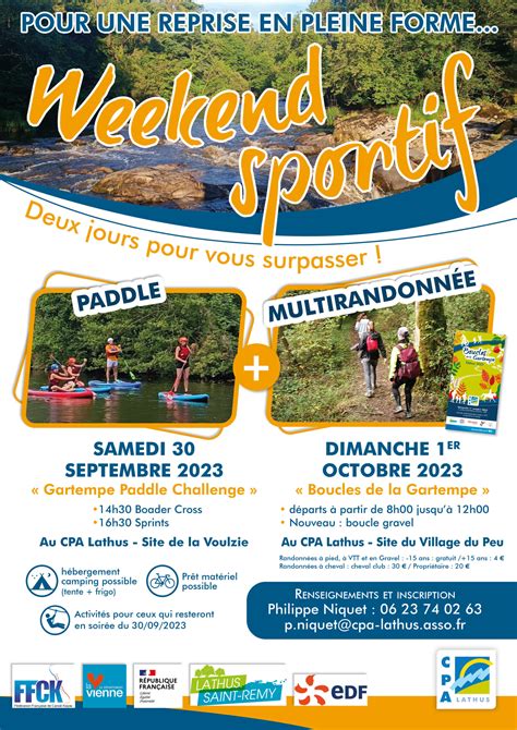 Paddle en fête et Week End Sportif le 30 le 1er octobre 2023 Comité