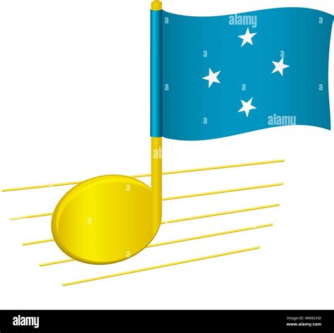 Micronesia flag and musical note. Music background. National flag of ...