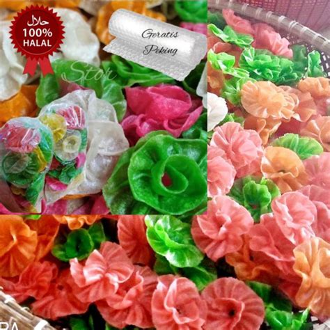 Jual Kerupuk Kueh Dapros Kembang Rose Mentah Isi Pcs Bungkus