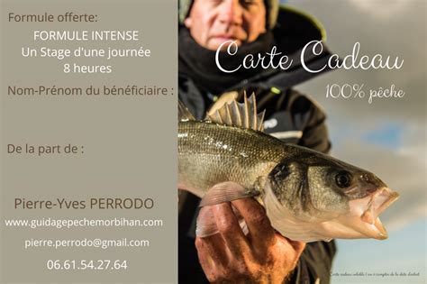 tarifs des stages de peche cartes cadeaux
