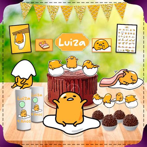 Gudetama Desenho Japones Kit Festa Em Casa S Um Bolinho Elo