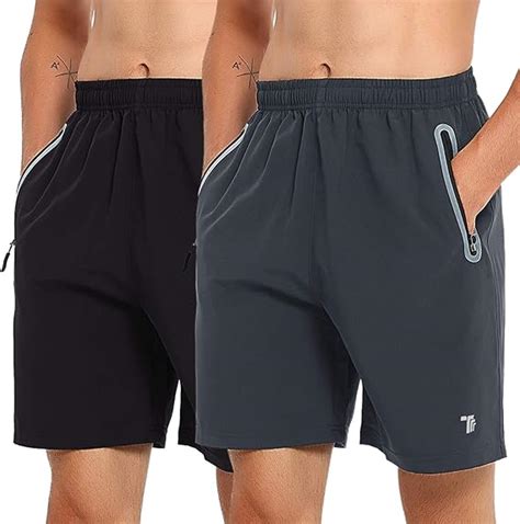 Bgowatu Men S 7 Inches Running Athletic Shorts Quick Dry Workout Gym Training Shorts Zipper