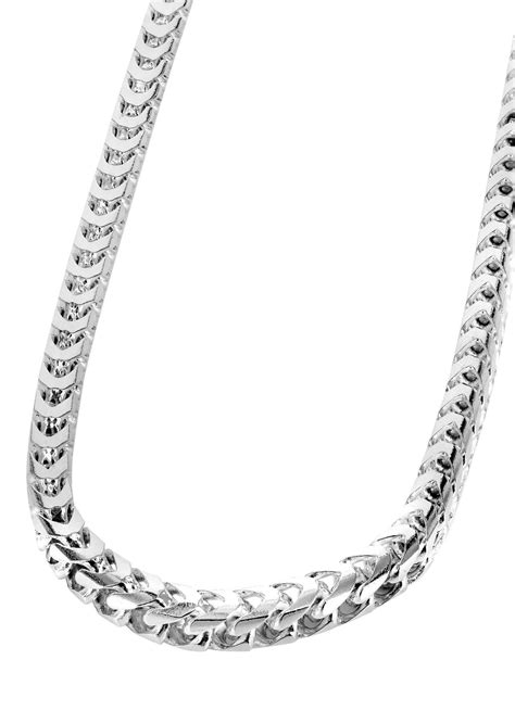 14K White Gold Chain - Solid Franco Chain – FrostNYC