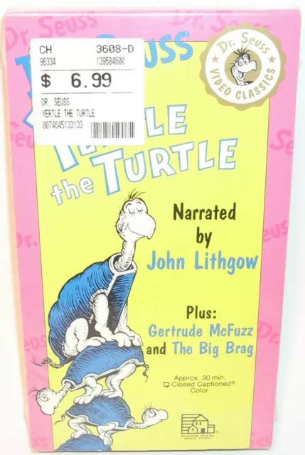 Dr Seuss Yertle The Turtle Vhs John Lithgow Neuf Autres Histoires