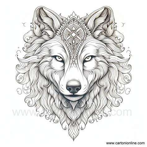 Dibujo De Lobo Mandala Para Colorear