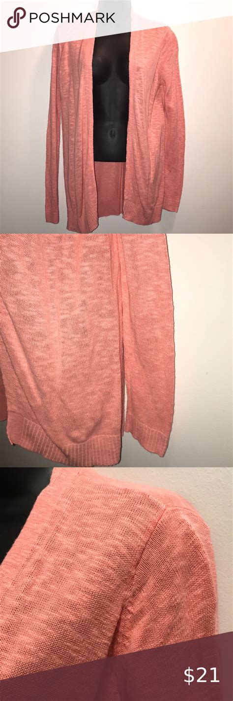 Gap Open Front Peach Cardigan Sweater~sz M~ Peach Cardigan Colored Cardigans Sweater Cardigan