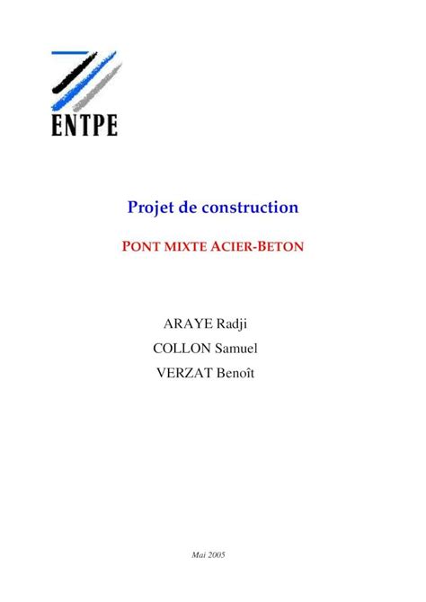 PDF Construction Pont Mixte Acier Béton Projet de Construction