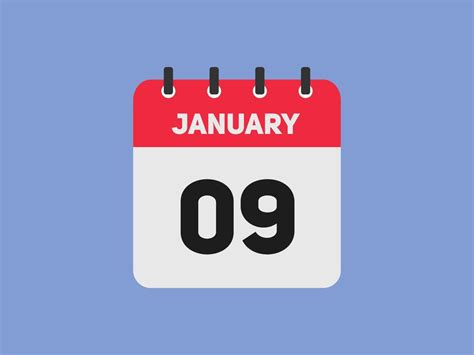 january 9 calendar reminder. 9th january daily calendar icon template ...