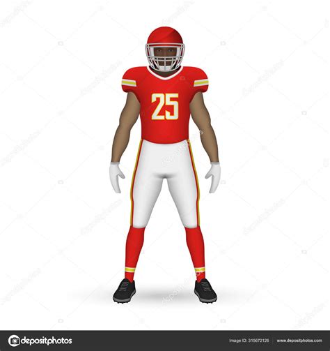 D Realistic American Football Player Stock Vector Image By