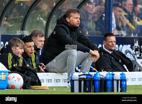 Jesse Marsch Manager Of Leeds United Sits Down In His Technical Area