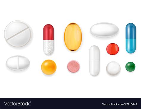 Realistic Medical Pills Set Royalty Free Vector Image