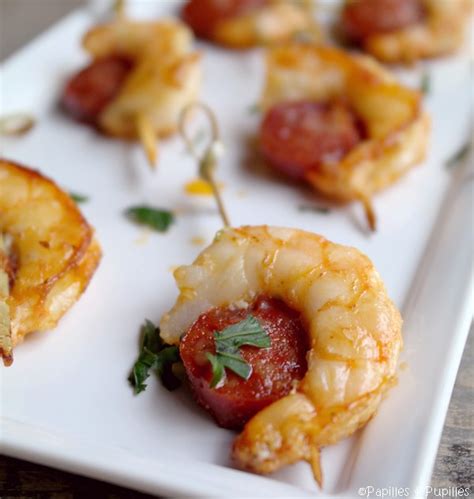 Brochettes De Crevettes Au Chorizo