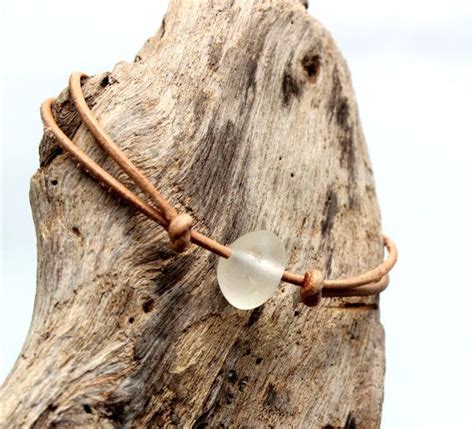 Hawaiian Clear Beach Glass On India Leather Cord Completely Etsy Beachglass Jewelry Beach