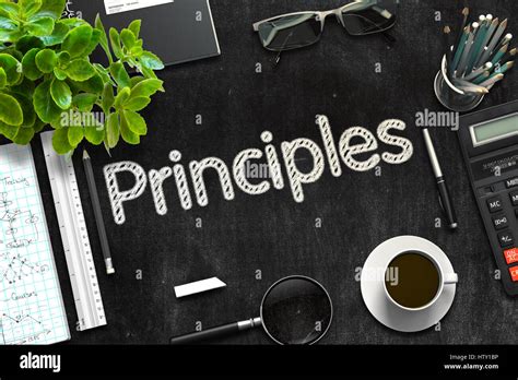 Principles Handwritten On Black Chalkboard 3D Rendering Stock Photo