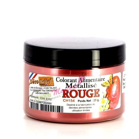 Colorant Pudra Hidrosolubil ROUGE METALLISE 50g Deco Relief