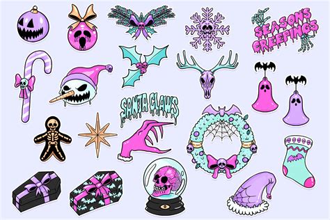 Spooky Christmas Pastel Goth Clipart Graphics Creative Market