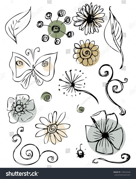 Daisy Doodle Scribble Flowers Drawing Petals Stock Vector (Royalty Free ...