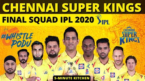 Ipl 2020 Chennai Super Kingscsk Full Squad With Players Stats