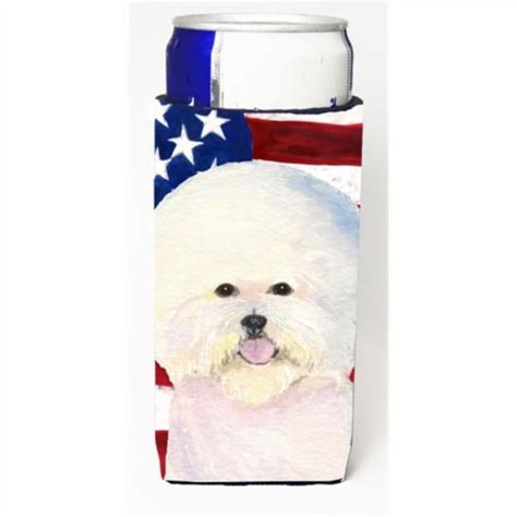 Usa American Flag With Bichon Frise Michelob Ultra S For Slim Cans 12