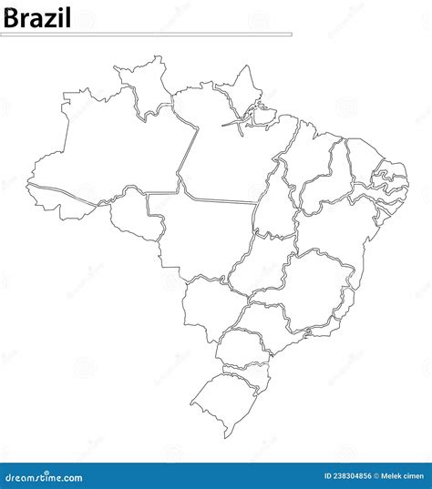 Brazil Map Illustration Vector Detailed Brazil Map With All States