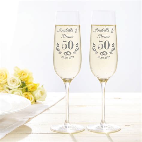 Sektglas Mit Gravur Personalisiert Zur Goldenen Hochzeit