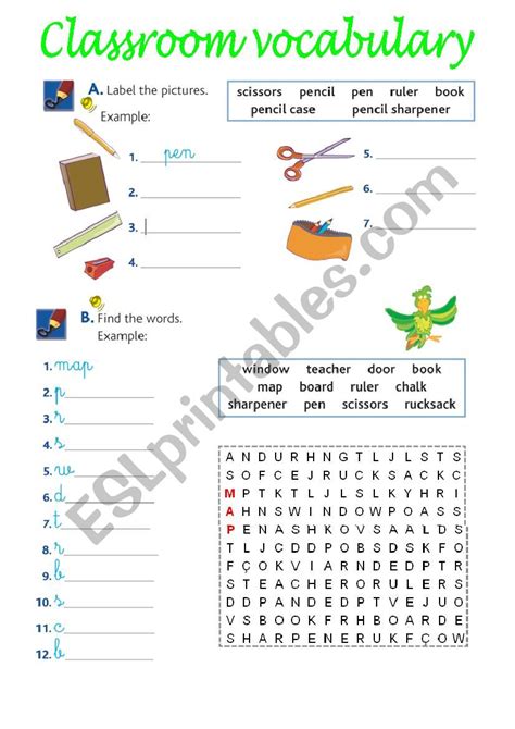 Classroom Vocabulary Esl Worksheet By Welf