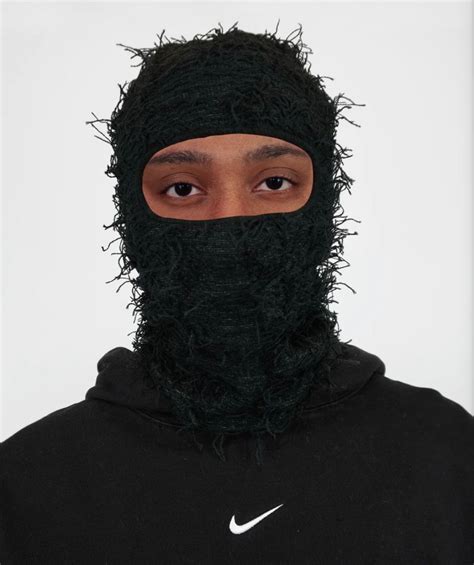 Atakai Distressed Balaclava BLACK Knitted Balaclava Ski Mask