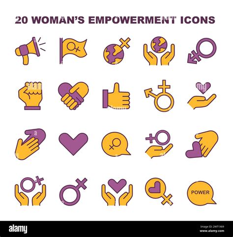 Womens Empowerment Icons Set A Comprehensive Collection Capturing