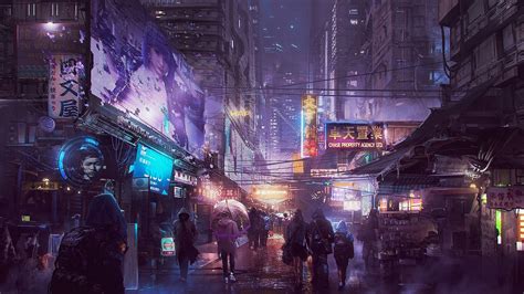 Cyberpunk City Desktop Wallpaper