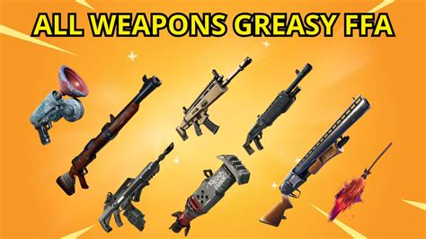 Juega ALL WEAPONS GREASY FFA 9599 6458 0073 Fortnite Zone