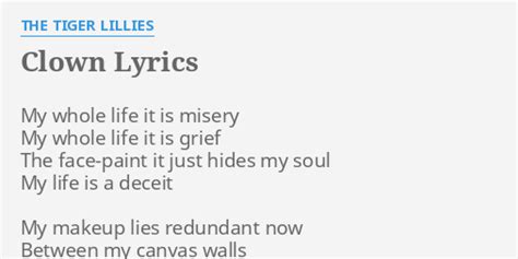 Clown Lyrics By The Tiger Lillies My Whole Life It