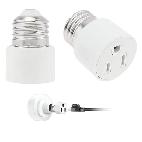 RTNLIT 3 Prong Light Socket To Plug Adapter E26 E27 Bulb Outlet Socket