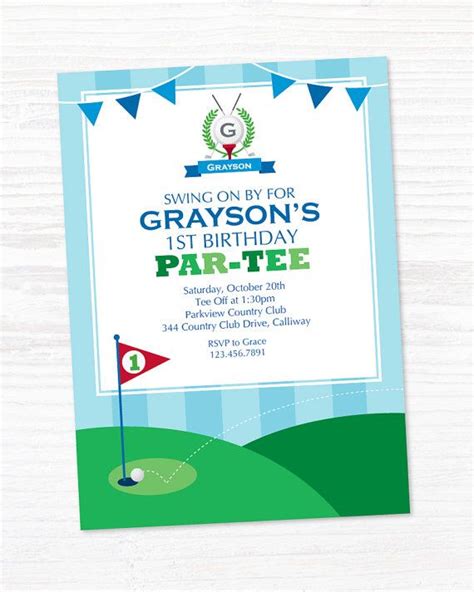 Golf Invitation Golf Party Golf Sport Birthday Miniture Golf Boy Birthday Diy Invitation By