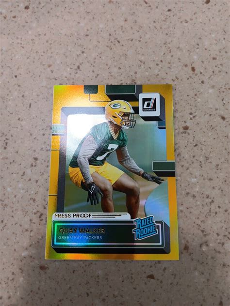 Quay Walker Donruss Press Proof Premium Gold Rc Green Bay