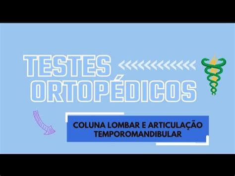 Testes Ortop Dicos Da Coluna Lombar E Atm Youtube